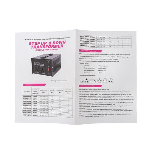 DURAFORCE Step Up/Down 110-120V to 220-240V Converter 3000W Voltage Transformer US
