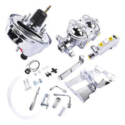 DURAFORCE For Chevy Bel Air Impala 8" Chrome Power Brake Booster Conversion Kit Disc/Drum