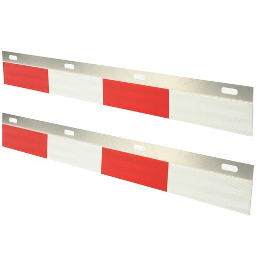 DURAFORCE 2PCS 24" x 3" Aluminum Mud Flap Hanger Top Plates Reflector Strips For Truck