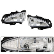 DURAFORCE Switch Bulbs Bezel Wire Harness Black Fog Light Kit For 07-10 Hyundai Elantra