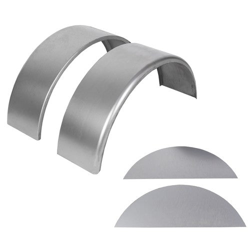 DURAFORCE For 14"-16" Wheel Steel Round Single Axle Trailer Fenders with Back Plate 2PK