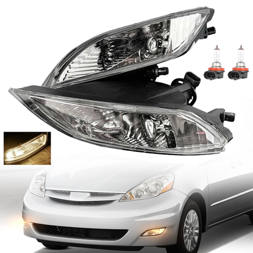 DURAFORCE Pair of Front Bumper Fog Light Driving Lamp For Toyota Sienna 2006-2010 Halogen