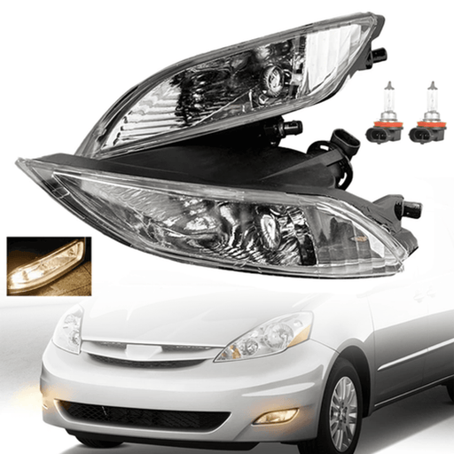 DURAFORCE Pair of Front Bumper Fog Light Driving Lamp For Toyota Sienna 2006-2010 Halogen