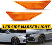 DURAFORCE Front Fender Side Marker Light Set RH LH with LED Bulbs for HONDA CIVIC 16 21