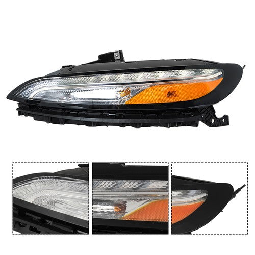 DURAFORCE Single LH For Jeep Cherokee 2014-2018 Headlight Replacement Halogen Clear Lens