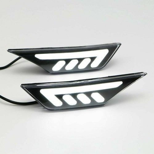 DURAFORCE Black LED Front Bumper Side Marker Light Turn Signal For 2016-2021 Honda Civic