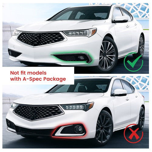 DURAFORCE For Acura TLX 2018 2019 2020 PP Underbody Spoiler Front Bumper Lips Left & Right