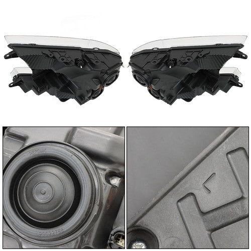 DURAFORCE Fit For Ford F-150 2018 2019 2020 LH+RH Headlights Headlamps Clear Lens Halogen