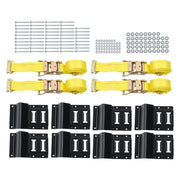 DURAFORCE Galvanized Bolts E-Track Mounting Kit w/4 Polyester Straps & 8 Steel Wheel Chock