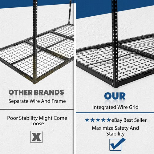DURAFORCE New 3x6 Adjustable Ceiling Overhead Garage Storage Rack Safe Stable Shelf