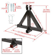 DURAFORCE Heavy Duty 3 Point 2" Receiver Trailer Hitch Category 1 Tractor Tow Drawbar Pull