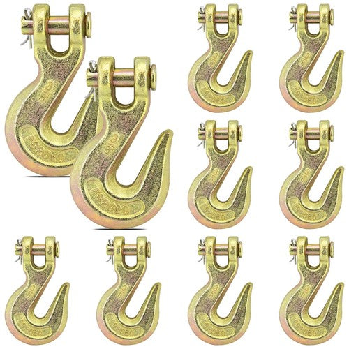 DURAFORCE 10 Pack G70 3/8" Clevis Grab Hooks Tow Chain Hook Flatbed Truck Trailer Tie Down