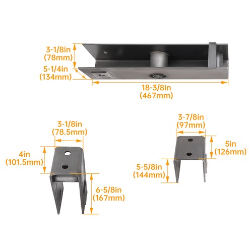 DURAFORCE Trailer Hanger Kit for slipper spring 10K lbs Tandem axle spacing Universal