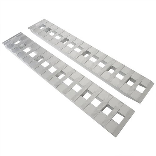 DURAFORCE 1 Pair 6063 Aluminum Silver 84" × 14" Ramps 6000Lbs Car Trailer Truck Hook End