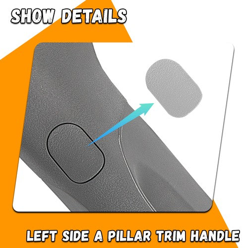 Interior Trim Handle Driver Left Fit for 2004-2008 Ford F-150 Gray