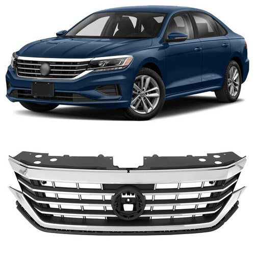 DURAFORCE Front Chrome Grille Assembly for 2020 2021 2022 for Volkswagen for VW Passat