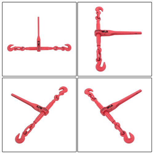 DURAFORCE Chain and Bundle Kit Steel Red 3/8in-1/2in×10ft G80 Width 24-31in Steel 9215lbs