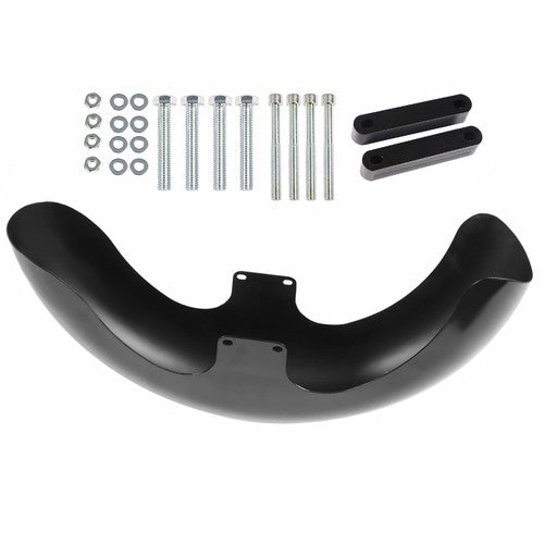 DURAFORCE NEW 23" Wrap Front Fender Gloss Black For Touring Road King Electra Glide FLHR