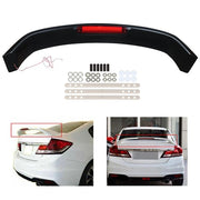 DURAFORCE For Honda Civic 2012 13 14-15 ABS Rear Trunk Lip Spoiler Wing w/Led Brake Light