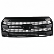 DURAFORCE Front Upper Grille for Ford F-150 Platinum 2015-2017 Camera Hole Matte Black