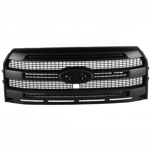 DURAFORCE Front Upper Grille for Ford F-150 Platinum 2015-2017 Camera Hole Matte Black
