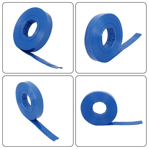 DURAFORCE 1-1/2" x 100FT PVC Irrigation Hose With Two Hose Collets，Super Wear-resistant
