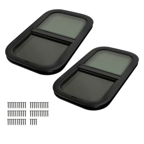 2 Pack 12 x 22 x 1-1-2 Wall Vertical Sliding RV Window Cargo Trailer With Trim Kit
