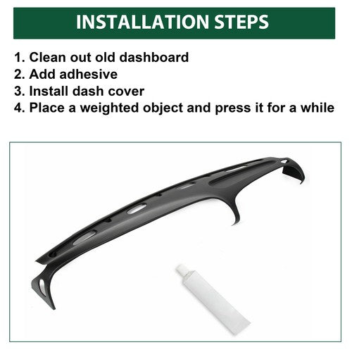 DURAFORCE For 98-01 Dodge Ram 1500 2002 2500 3500 Dashboard Cover Cap Bezel Overlay Black