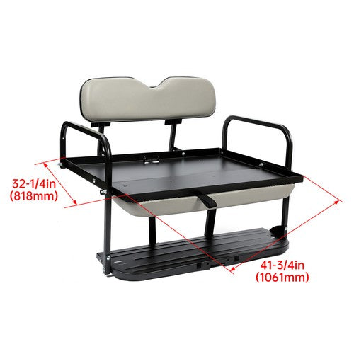 Folding Steel Frame Flip Rear Back Seat for EZGO Marathon Pre 1994 Golf Cart