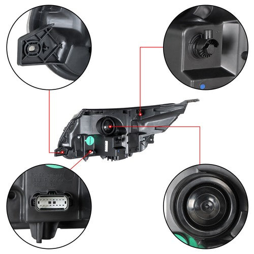 DURAFORCE Passenger Headlight Fit For Ford Explorer 2016 217 2018 Halogen w/LED DRL Clear