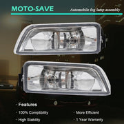 DURAFORCE Pair Clear Bumper Driving Fog Light Kit For Honda Accord 4DR Sedan 2003-2007