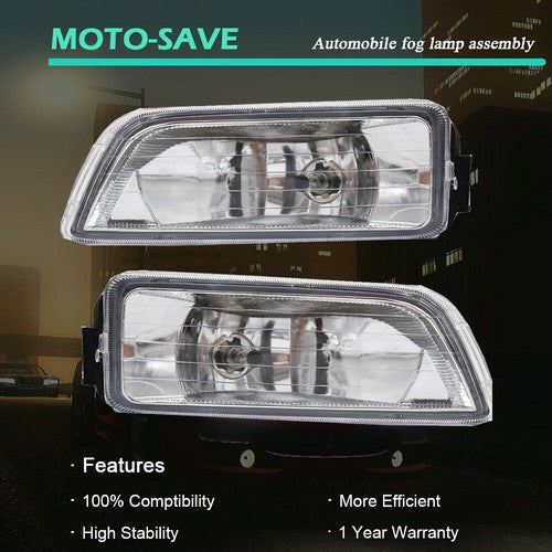 DURAFORCE Pair Clear Bumper Driving Fog Light Kit For Honda Accord 4DR Sedan 2003-2007