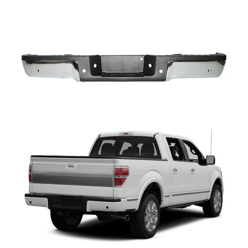 DURAFORCE Fit For Ford F150 09-14 Steel Rear Bumper Assembly Styleside With Sensor Holes