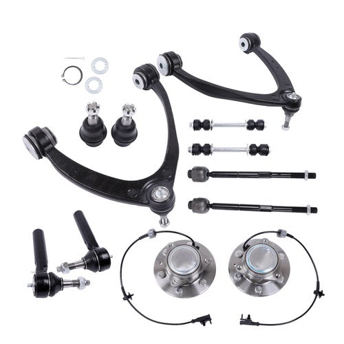 DURAFORCE For Sierra 1500 2WD Front Wheel Bearing Hubs Control Arms Suspension Kit 12pc