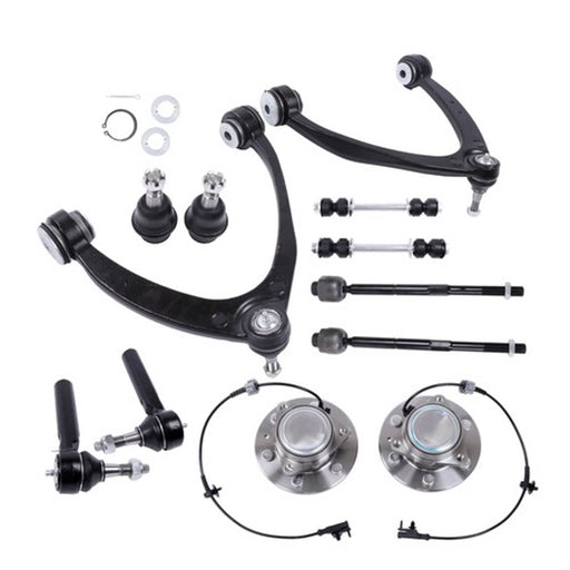 DURAFORCE For Sierra 1500 2WD Front Wheel Bearing Hubs Control Arms Suspension Kit 12pc
