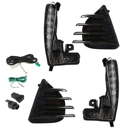 DURAFORCE For 17-19 Toyota Corolla Front Fog Light Assembly w/H11 Bulb Driver+Passenger