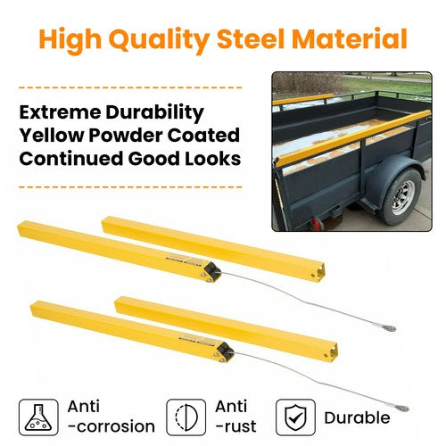 DURAFORCE Yellow 2 Sided Tailgate Utility Trailer Gate & Ramp Lift Assist System 350 lbs