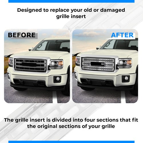 Chrome Grille Insert for GMC Sierra 1500 2014-2015 GI123