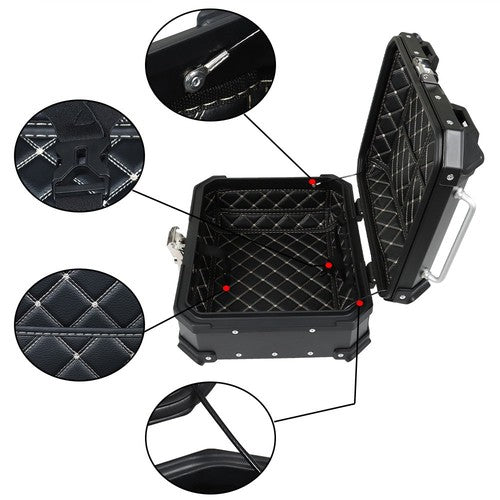 DURAFORCE 22L Black Motorcycle Luggage Waterproof Tail Box Scooter Trunk Storage Top Case