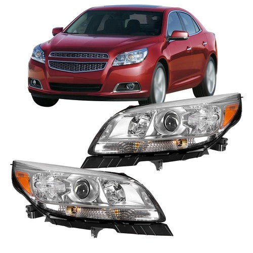 DURAFORCE Halogen For Chervolet Malibu 2013 2014 2015 Headlights Driver+Passenger Side
