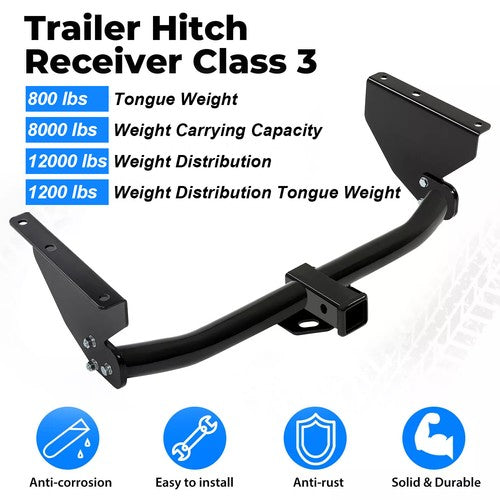Class 3 Trailer Hitch 2 Inch Receiver for 1999-2004 Jeep Grand Cherokee Rear Towing