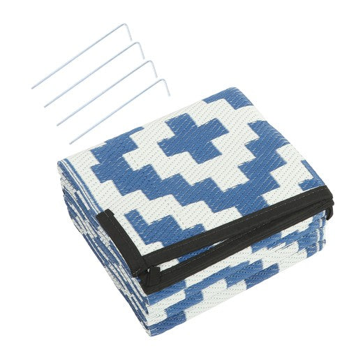DURAFORCE Navy Blue White 5x9FT Waterproof Foldable Plastic For Camping Outdoor Carpet