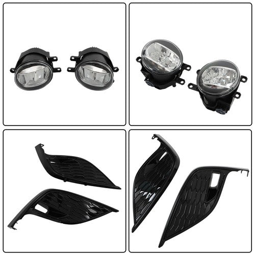 DURAFORCE For 2021-2023 Toyota Camry SE XSE Fog Lights Switch Wire Bezel Clear Black LED