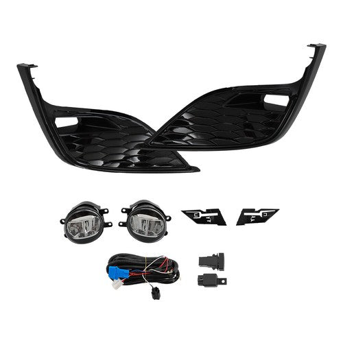 DURAFORCE For 2021-2023 Toyota Camry SE XSE Fog Lights Switch Wire Bezel Clear Black LED