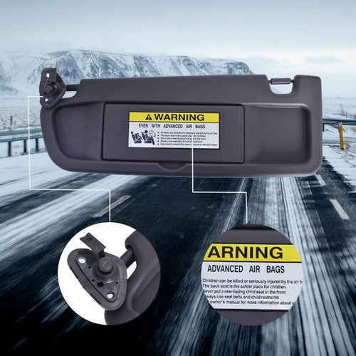 DURAFORCE Driver LH Side Drak Gray Sun Visor For Honda Civic 2006 2007-2011 83280SNAA01ZA