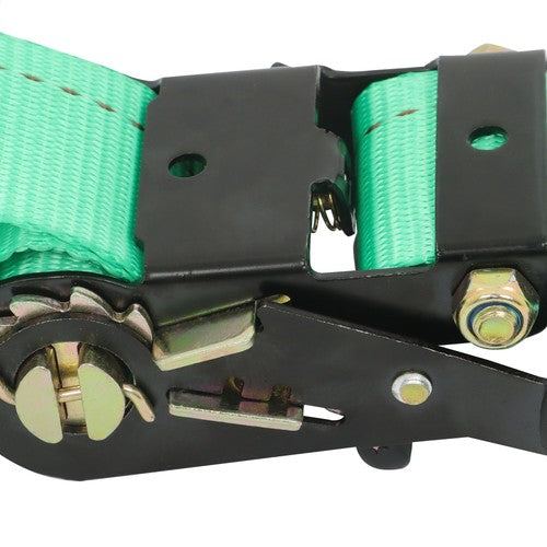 DURAFORCE Heavy Duty E Track System 2 Ratchet Straps 4 Wheel Chocks Mounting Kit Green