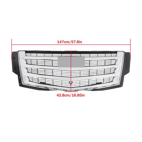 DURAFORCE Front Bumper Grille Plastic Chrome Fit For Cadillac Escalade 2015-2020