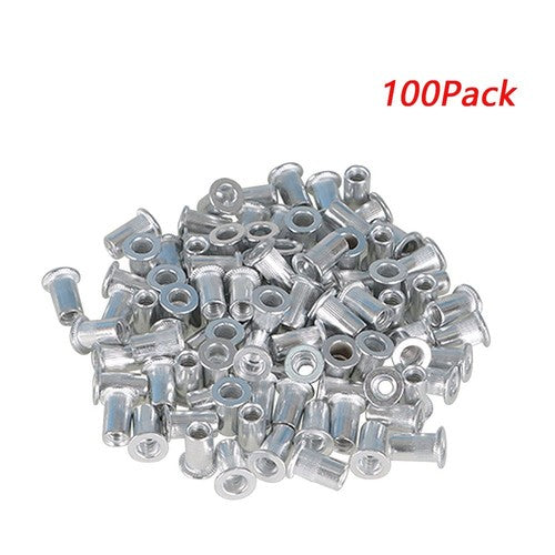 DURAFORCE 100 Pack 10-24 Aluminum Flange Nutserts Rivet Nut Rivnut Nutsert
