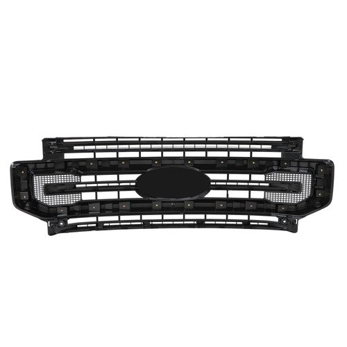 DURAFORCE Front Bumper Grille Plastic Gloss Black For Ford F250 F350 2020-2022 Super Duty