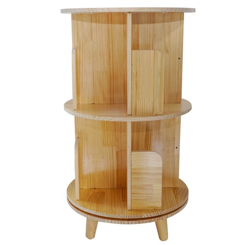 DURAFORCE Rotating Bookshelf w/ Legs 360 Display Floor Standing Bookcase Multi-Functional